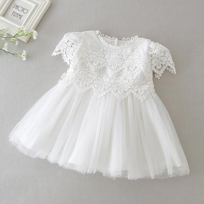 China Breathable Toddler Girl's Western Princess Party Wedding Dress Lace Up Bubble Sleeve Baptism Dress First Birthday for sale