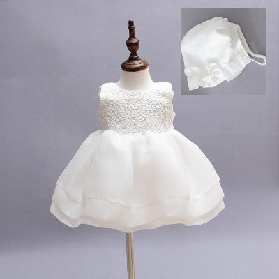 China Princess Breathable Chiffon Print Baptism Dress Wedding Layered Skirt Baby Bridesmaids First Birthday Party for sale