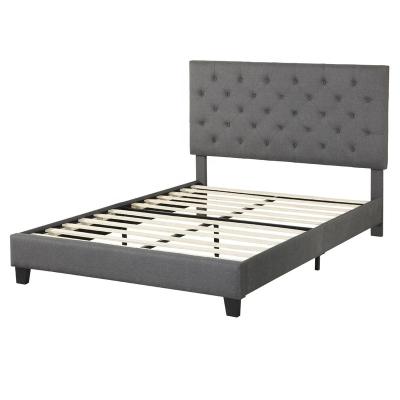 China (Other)Adjustable Match All Decor Quiet Queen King Sizes Upholstered Platform Bed Frame With All Parts Packed In One Box Packing Design for sale