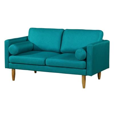 China Modern stretch fabric upholstered rounded pillows included living room loveseat futon sofa set furniture for sale