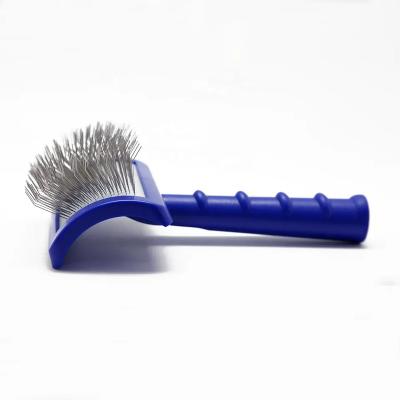 China Hot Selling High Quality Viable Design Dog Grooming Brush Long Curved Pins For Hair Knots Pampering Mold Slicker Combs for sale