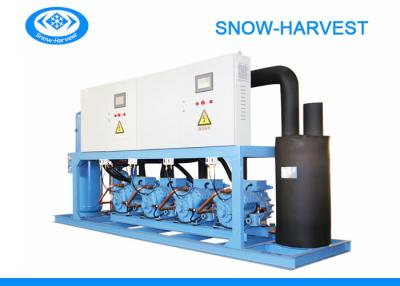 China Refcomp 4 Paralleled Semi-sealed piston compressor Unit Refrigeration Unit Safe Processing Water Cooling Method for sale