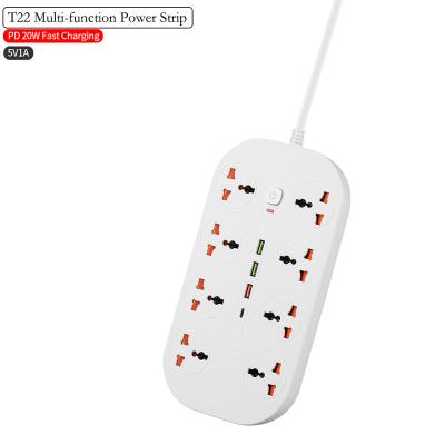 China Wifi T22 Socket QC3.0+PD20W European Standard American Standard UK Standard T22 Multifunction Power Strip With USB Ports for sale