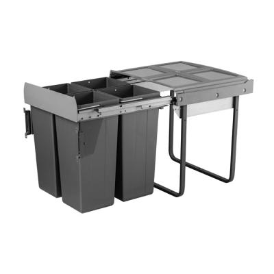 China Modern Removeable Buckets With Integrated Handles Soft Closing To Pull Out Waste Bins For 600mm Cabinet for sale