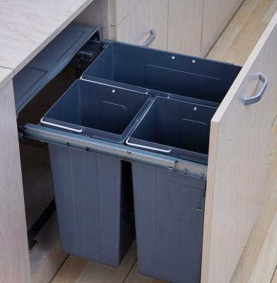 China TEKEY Stocked Recycled 500mm Cabinet 3 Compartment Pull Out Bin JC648 for sale