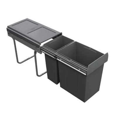 China New Double Stored Recycling Bin 30L Waste Pull Out Bin For For Kitchen Storage Solutions for sale