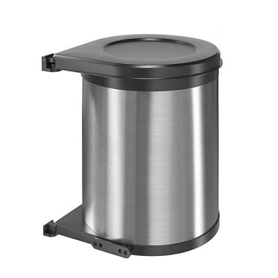 China Stocked 15L Swing Out Chrome Waste Bin For Hinged Door Cabinets for sale