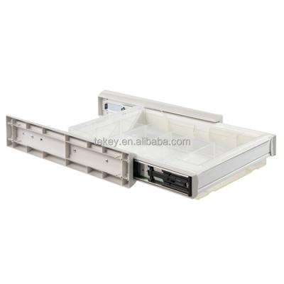 China Wholesale Rectangular Clear Acrylic Pull Out Drawer Link Scarf Towel Divider Case Box Tray for sale