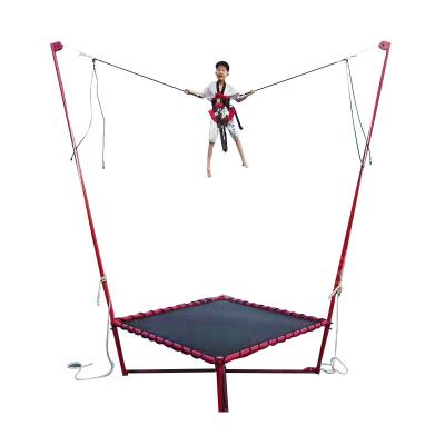 China 2022 Modern Popular Amusement Park Children Steel Frame Outdoor Bungee Jumping Trampoline With Safety Belt for sale