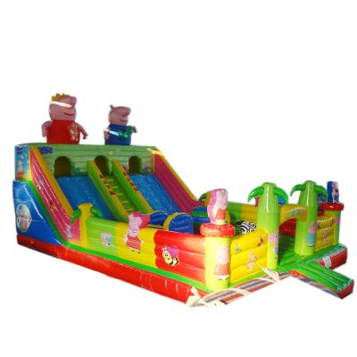 China PVC New Product Recommendation PVC10*6 Big Pigs Cartoon Inflatable Trampoline Slide for sale