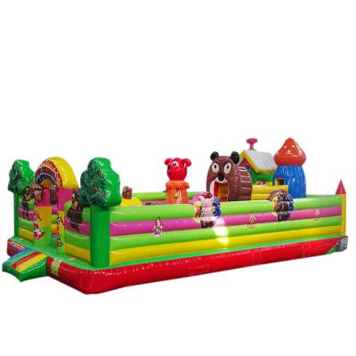 China Hot Selling New Style PVC Retreat Cartoon Giant Bouncy Castle Kids Inflatable Bear Trampoline Slide for sale