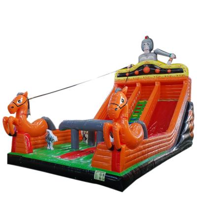 China High Quality Customizable Deluxe Plastic Inflatable Amusement Park Equipment Multiplayer PVC Giant Slide for sale