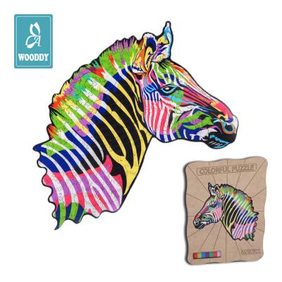 China DIY PLAY A4 Size 156 Pcs Wood Puzzles Best Gift For Adults And Children Unique Horse Shape Wooden 3D Puzzles for sale