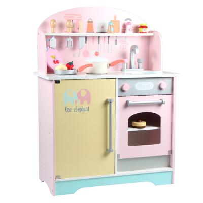 China Amazon Hit Pink 2022 Wooden Wooden Pretend Toys Play Set Kids Kitchen China Factory Supply Best Price Christmas Gift for sale