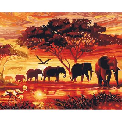 China New Classical/Postmodern DIY Adults Open Custom Canvas Oil Painting Set Seascape Theme With Wooden Frame Paint By Numbers For Kids for sale