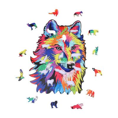 China Educational DIY TOY A4 Size 169pcs Other Wooden Toy Children Montessori Toys Baby Wolf Wooden 3D Puzzles For Children for sale