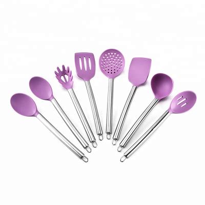 China Sustainable Silicone Home And Kitchen Products 2018 Purple Kitchen Utensil Set for sale