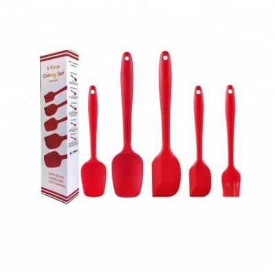 China Hot Sale Amazon Silicone Bakeware Pastry Butter Cake Grill Spatula Set Viable 5 Pieces for sale