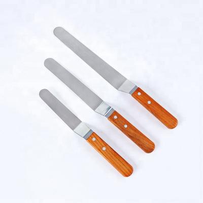 China Sustainable Professional 3pcs Set Offset Icing Stainless Steel Cake Decorating Spatula Set for sale