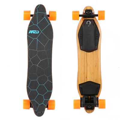 China Double Belt Youth ANZO-A2 Motor Bamboo Fiber Carbon Fiber Electric Skateboard Off Road For Adult for sale