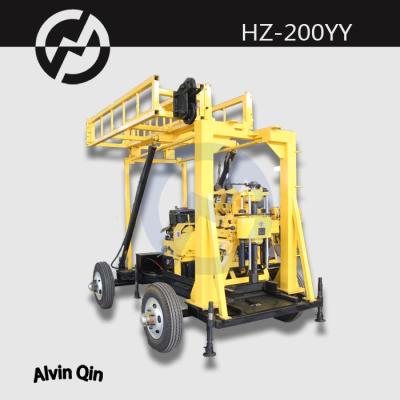 China HZ-200YY Portable Hydraulic Water Well Water Drilling Rig Diamond Core Drilling Rig for sale