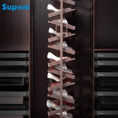 China Modern Supeni Wardrobe Accessories 360 Degree Rotating Metal Shoe Rack Metal Storage Rack for sale