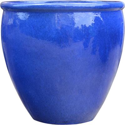 China Contemporary Artistic Glazed Effect Large Flower Pot Ornamental Garden Planter Pot Indoor Floor Plant Pot for sale