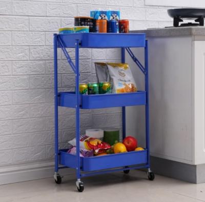 China PANEL 3-Tier Metal Rolling Cart, Utility Cart, Kitchen Cart with Storage Cart for Kitchen, Bathroom for sale