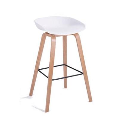 China Manufacturer Fine Supply Durable Workmanship Wood And PP Bar Chair With Footstool for sale