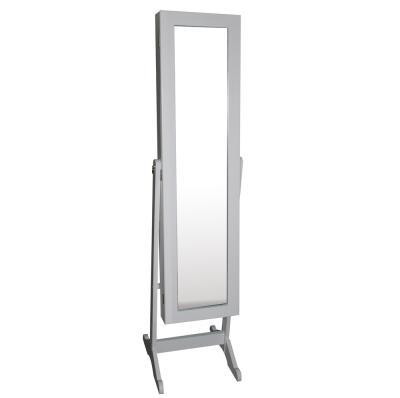 China Brush End Salon Workmanship Floor Standing Stainless Steel Framed Dressing Mirror Large for sale