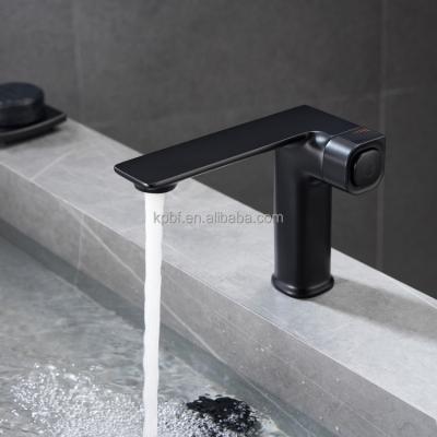 China Brass Metered Faucets Bathroom Hot And Cold Water Vanity Toilet Deck Mounted Rose Gold Basin Faucet Matte Black Mixer Tap for sale