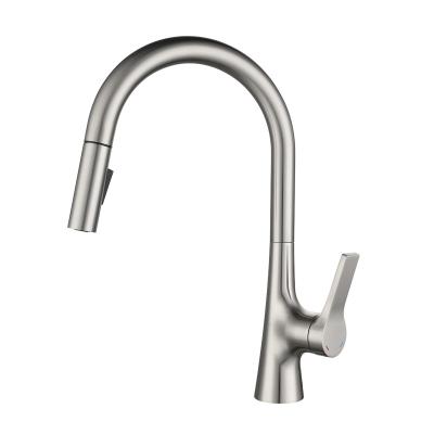 China Pull Out Spray Hot Sale Set OEM Head Surface Style Time Logo Logo Kitchen Ceramic Nickel 360 Degree Swivel Spout Kitchen Sink Faucet for sale