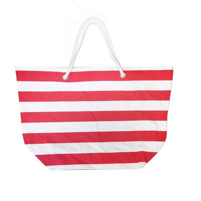 China Multifunctional hot sale striped canvas large capacity handbag, fashionable tote bag for sale