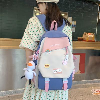 China GPS Wholesale Korean Stylish Waterproof Nylon Girls College Bags Fashion Teenagers School Backpack for sale