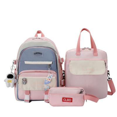 China GPS New Cute Cartoon 5 Piece Print Set For Girls School Bags Fashion Canvas Students Larger Capacity Backpack for sale