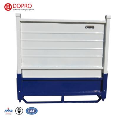 China Half Open Stackable 4 Way Entry Folding Logistic Warehouse Steel Metal Box Container Pallet For Automobile Heavy Industry Use for sale