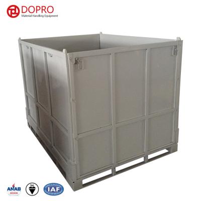 China Automotive Industry Warehouse Logistics Storage Basket Metal Steel Collapsible Storage Box for sale