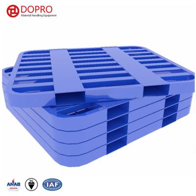 China Two Way Entry Single Faced Fireproofing Steel Pallet Euro Size 1200*1000mm for sale