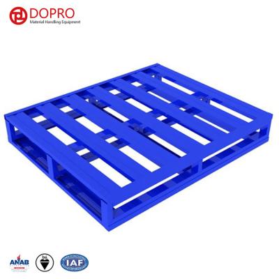 China Factory Euro Standard Blue Iron Double Face Single Faced Reusable Metal Pallet Dimensions for sale