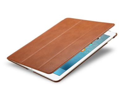 China Notepad Holder Type Leather Tablet Case / Genuine Brown Leather Ipad Air 2 Case for sale