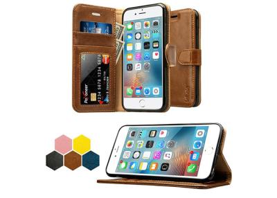 China Smart iPhone 8 Protective Leather Case , Three Card Slots Cash Flip Wallet Case for sale