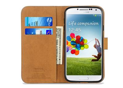 China Thinnest Black Samsung Leather Case / Samsung Galaxy S4 Flip Case Waterproof for sale