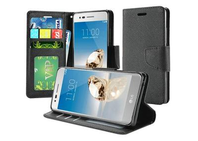 China Caso ultra fino del tirón del teléfono celular de la PU del negro para el rebelde 3 cajas del teléfono celular de Lte de LG/de LG en venta