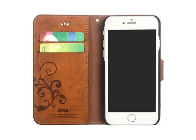 China Customized Color Mobile Phone Wallet Cases With PC Cover Shatter Resistant for sale