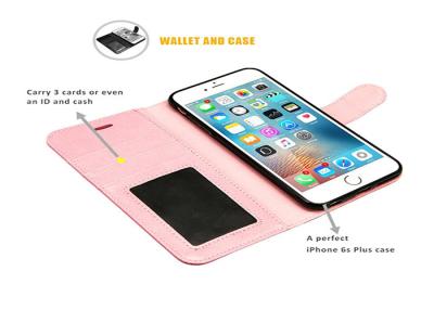 China Stand Function Genuine Leather Wallet Case / Convenience Iphone 6s Leather Case for sale