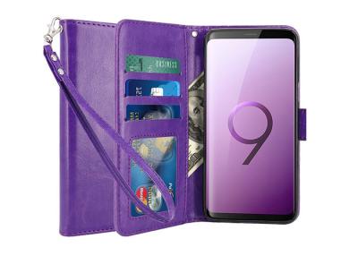 China Purple PU Protective Leather Case For Samsung Galaxy S7 , Logo Embossed for sale