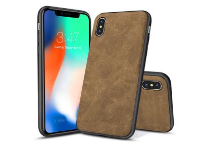 China Lightweight Brown iPhone TPU Case / Salawat Slim TPU Leather Phone Cover for sale