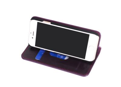 China Foldable Purple Protective Leather Case stand For iPhone 7 Plus , Leather Folio Cover for sale