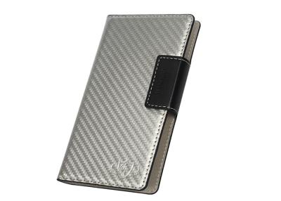 China Shockproof Leather Flip Wallet Case / Ultra Slim iPhone 7 Leather Case Silver for sale