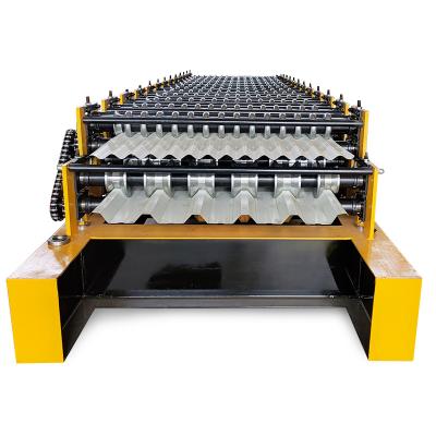 China Hot Sale China Hotels IBR Color Sheet And Glazed Tile Double Layer Roof Panel Roll Forming Machine Metal Roofing Machine for sale